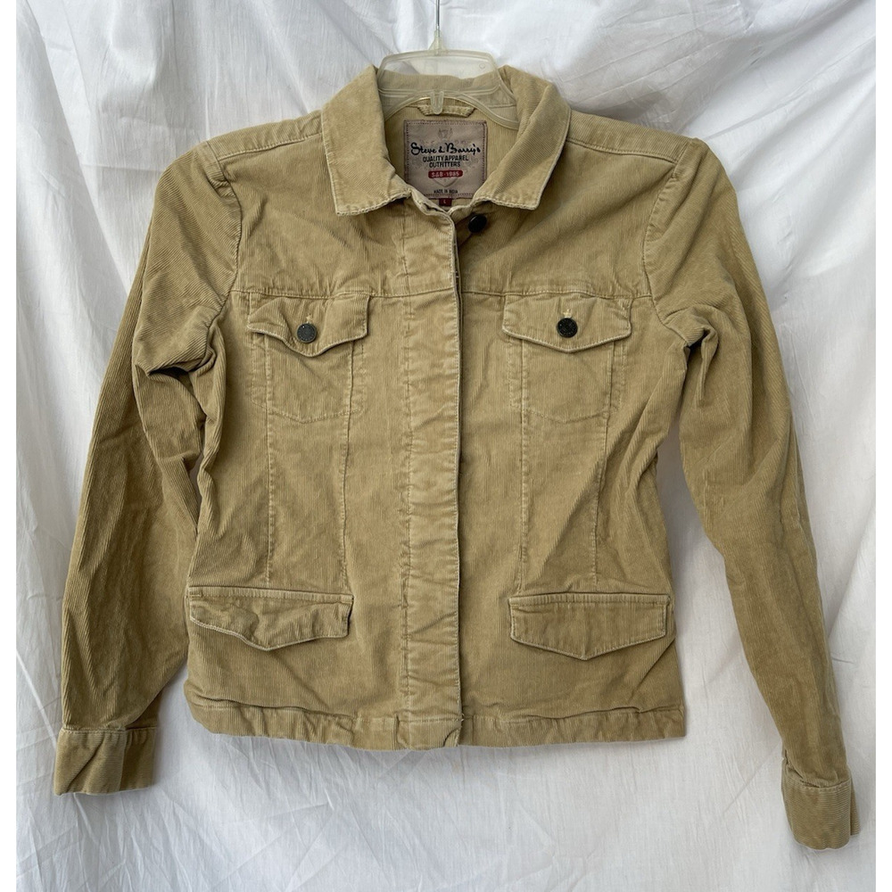 Steve & Barry’s Tan Corduroy Blazer Jacket Women’s Size Large Boho Hippie Beige